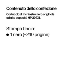 HP Cartuccia di inchiostro nero originale ad alta capacità 305XL