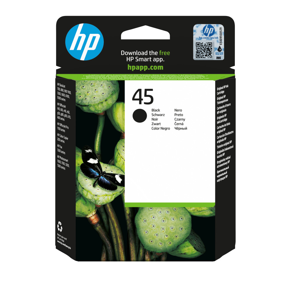 HP Cartuccia originale inchiostro nero 45 grande