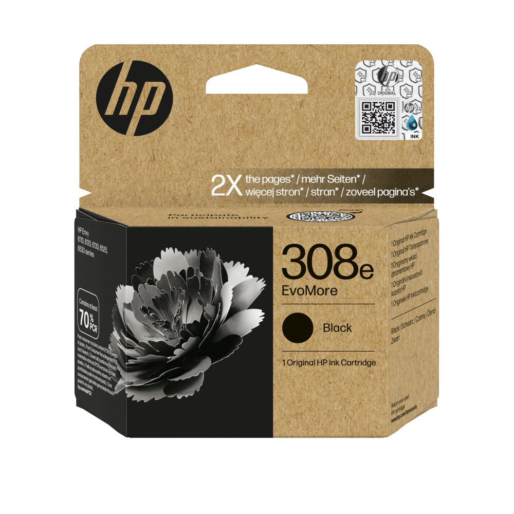 HP Cartuccia di inchiostro nero originale EvoMore 308e