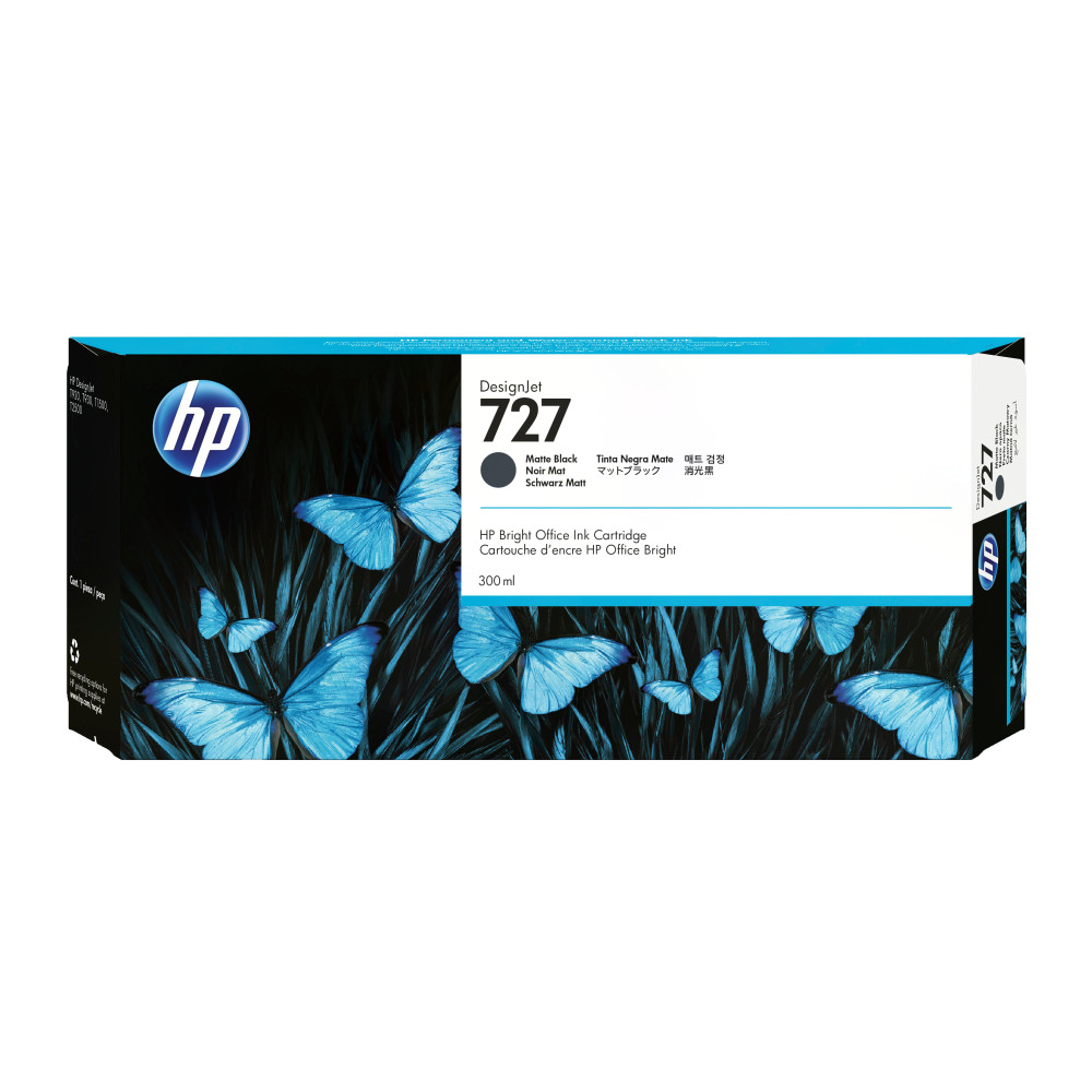 HP Cartuccia inchiostro nero opaco DesignJet 727, 300 ml
