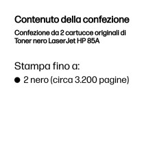 HP Confezione da 2 cartucce originali di Toner nero LaserJet 85A