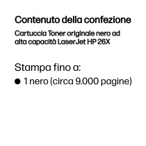 HP Cartuccia Toner originale nero ad alta capacità LaserJet 26X