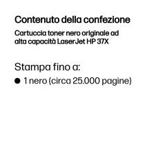 HP Cartuccia toner nero originale ad alta capacità LaserJet 37X