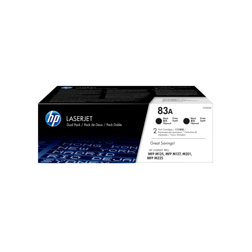HP Confezione doppia di cartucce toner originali nero 83A LaserJet