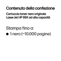 HP Cartuccia toner nero originale LaserJet 89X ad alta capacità