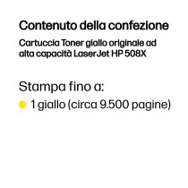 HP Cartuccia Toner giallo originale ad alta capacità LaserJet 508X
