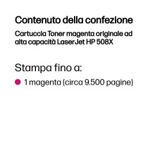 HP Cartuccia Toner magenta originale ad alta capacità LaserJet 508X