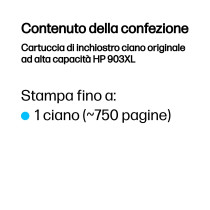 HP Cartuccia di inchiostro ciano originale ad alta capacità 903XL