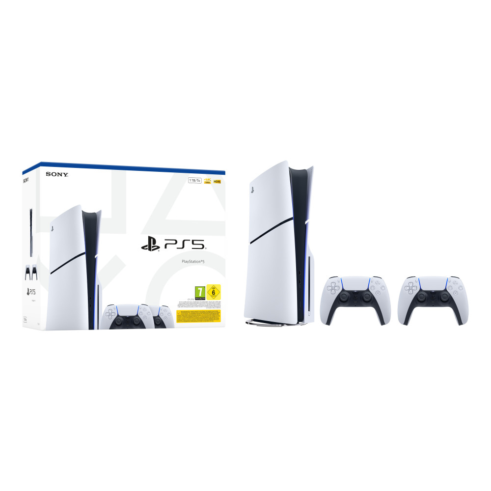 PS5 Console 1TB Standard Slim White + 2 DualSense ITA Sony Computer Ent. 1000050116