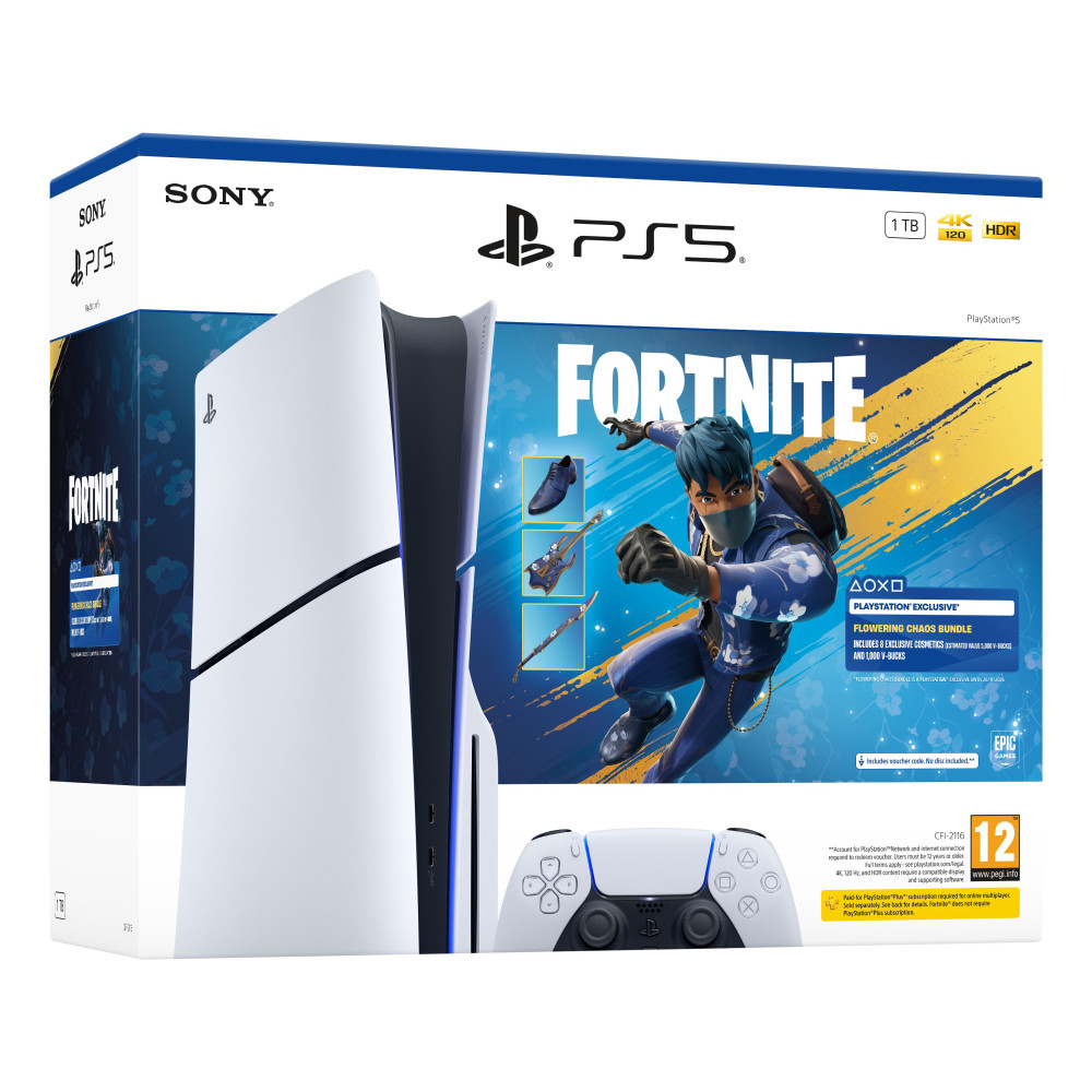 PS5 Console 1TB Standard Slim White + Fortnite Flowering Chaos Sony Computer Ent. 1000049836