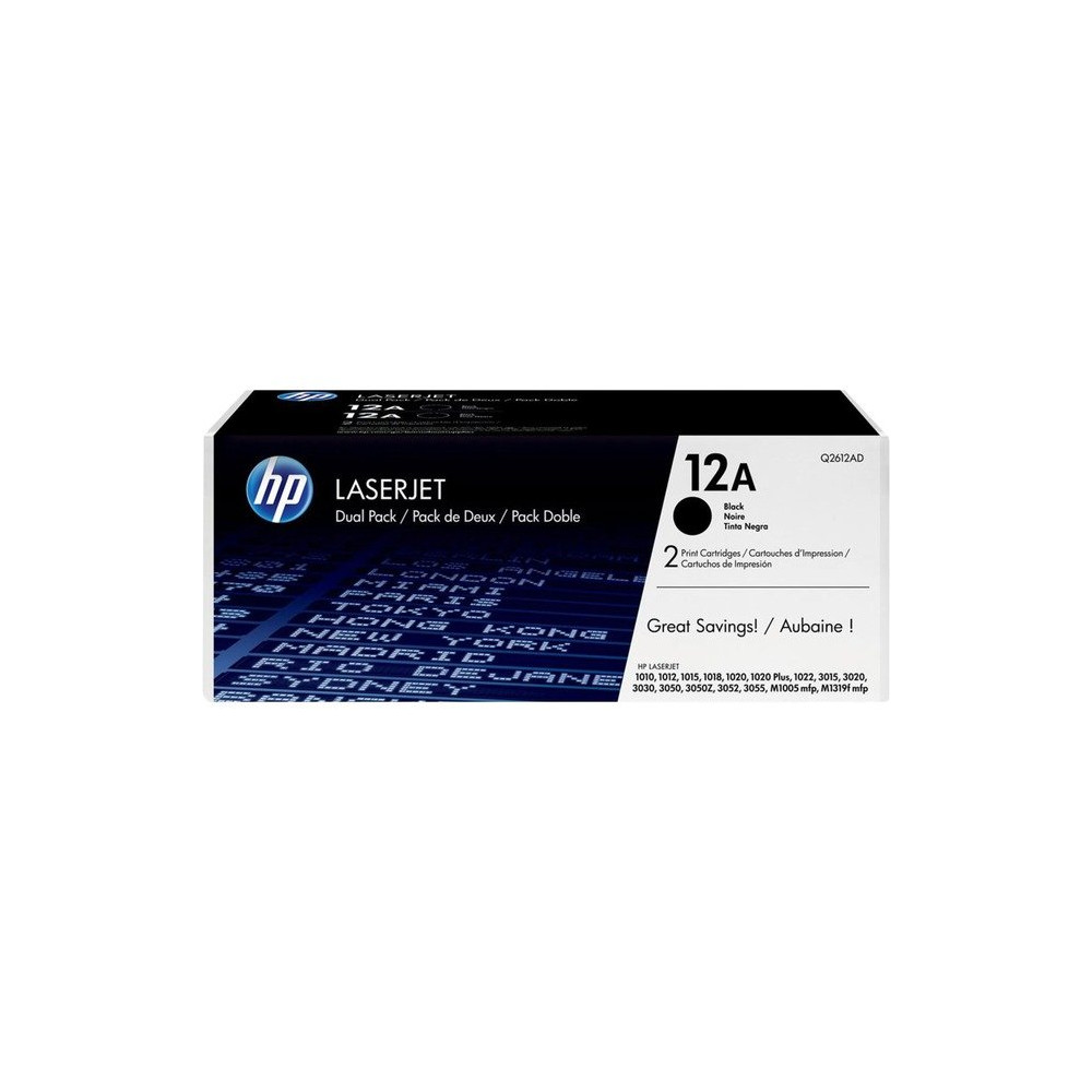 HP Confezione da 2 cartucce originali di Toner nero LaserJet 12A