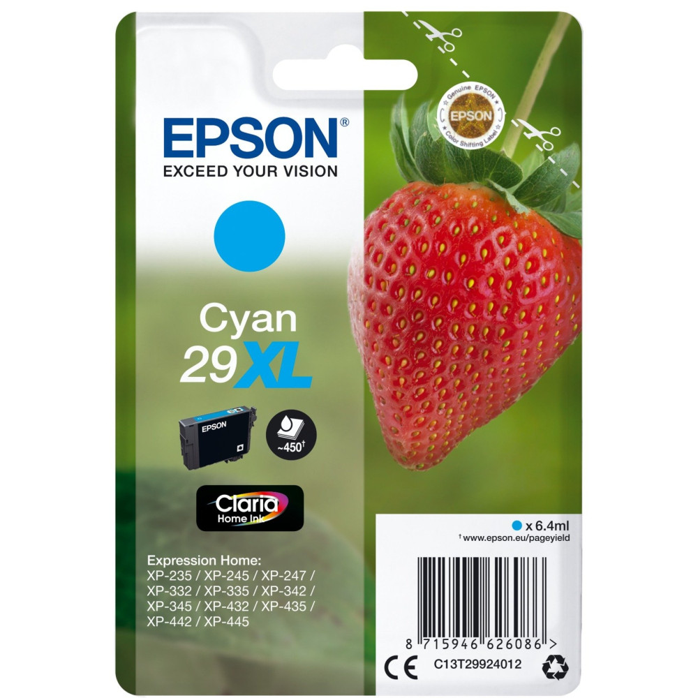 Epson Strawberry Cartuccia Fragole Ciano Inchiostri Claria Home 29XL, Inchiostro