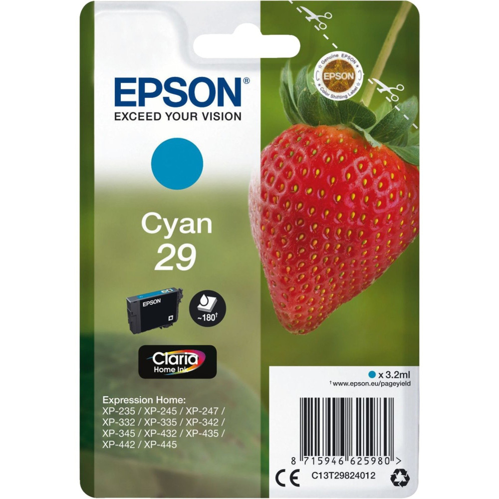Epson Strawberry Cartuccia Fragole Ciano Inchiostri Claria Home 29, Inchiostro