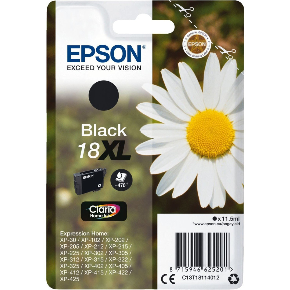 Epson Daisy Cartuccia Margherita Nero Inchiostri Claria Home 18XL, Inchiostro
