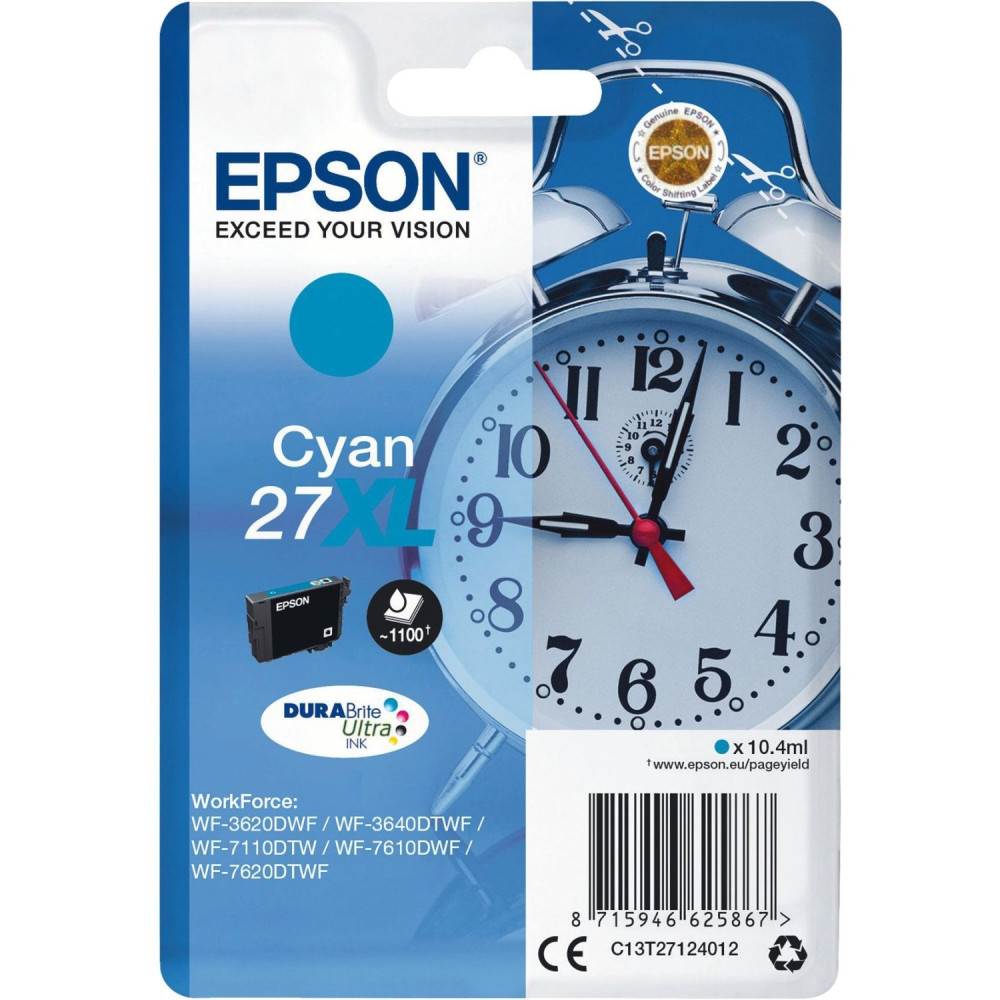 Epson Alarm clock Cartuccia Sveglia Ciano Inchiostri DURABrite Ultra 27XL, Inchiostro