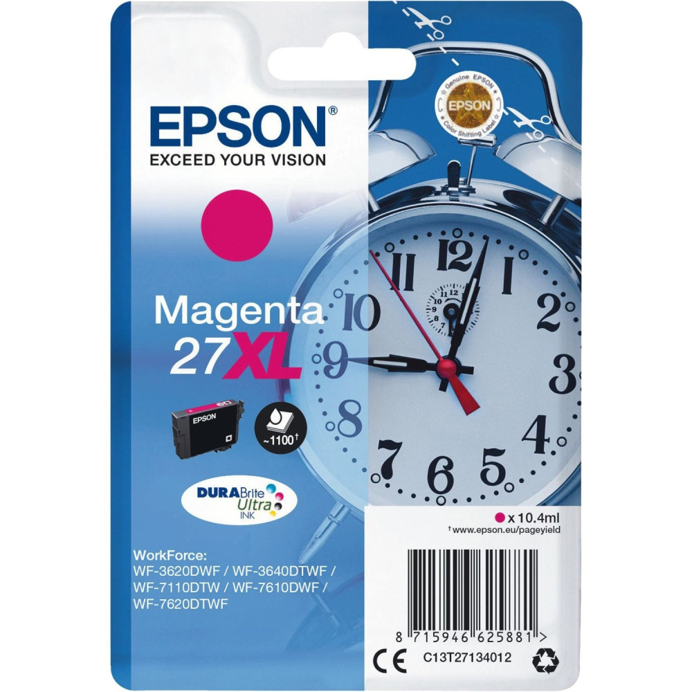 Epson Alarm clock Cartuccia Sveglia Magenta Inchiostri DURABrite Ultra 27XL, Inchiostro
