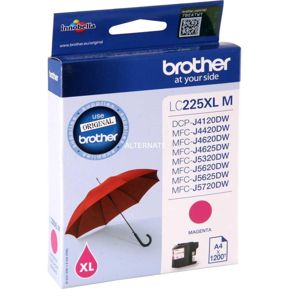 Brother LC225XLM cartuccia d'inchiostro 1 pz Originale Magenta