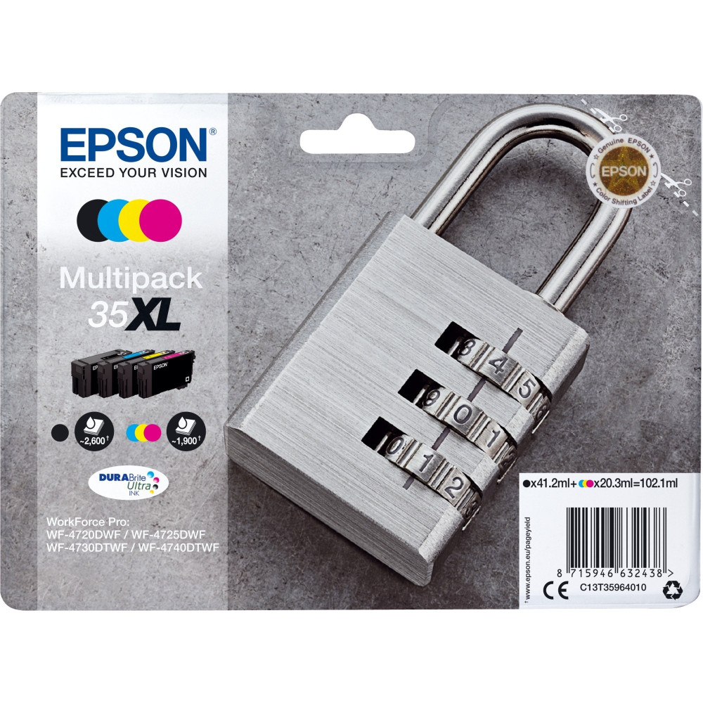 Epson Padlock Multipack 4-colours 35XL DURABrite Ultra Ink, Inchiostro