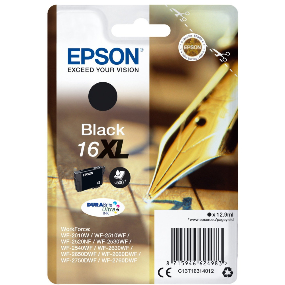 Epson Pen and crossword Cartuccia Penna e cruciverba Nero Inchiostri DURABrite Ultra 16XL, Inchiostro