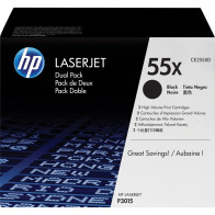 HP Confezione da 2 cartucce originali di Toner nero ad alta capacità LaserJet 55X