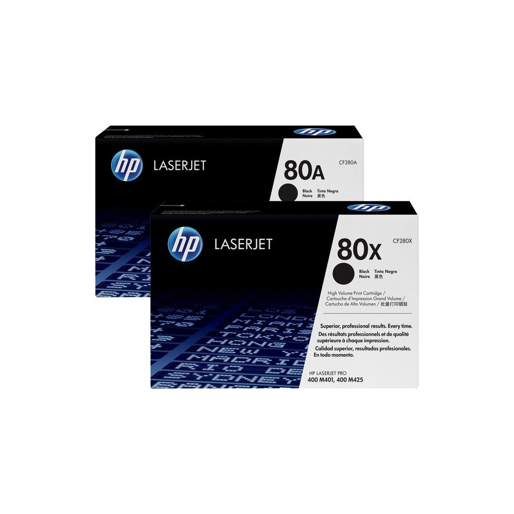 HP Confezione da 2 cartucce originali Toner nero ad alta capacità LaserJet 80X