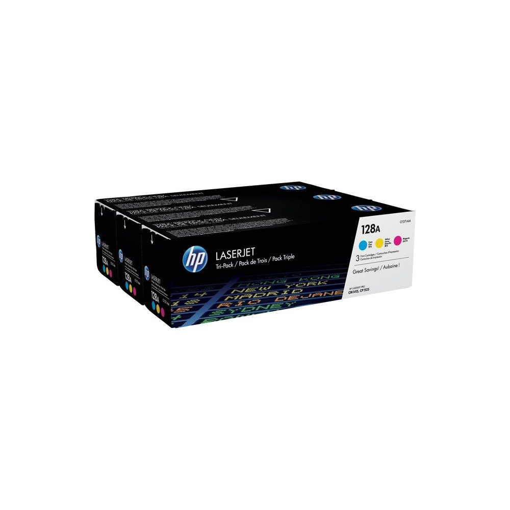 HP Confezione da 3 cartucce originali di toner ciano/magenta/giallo LaserJet 128A