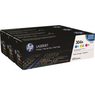 HP Confezione da 3 cartucce originali di toner ciano/magenta/giallo LaserJet 304A
