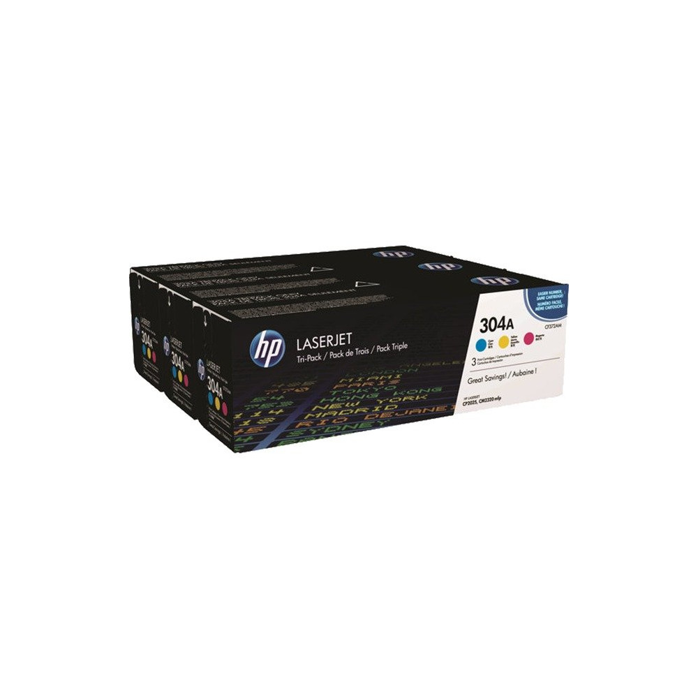 HP Confezione da 3 cartucce originali di toner ciano/magenta/giallo LaserJet 304A