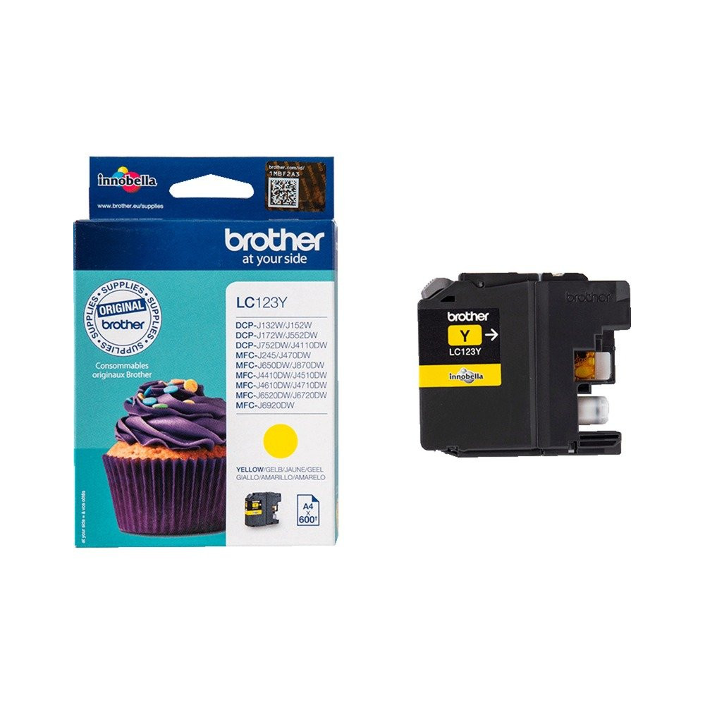 Brother LC123Y cartuccia d'inchiostro 1 pz Originale Resa elevata (XL) Giallo