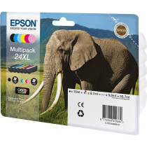 Epson Elephant Multipack 6-colours 24XL Claria Photo HD Ink, Inchiostro