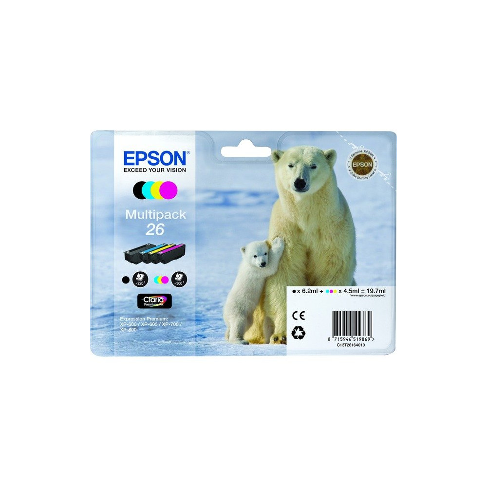 Epson Polar bear Multipack 26 (4 colori: NCMG), Inchiostro