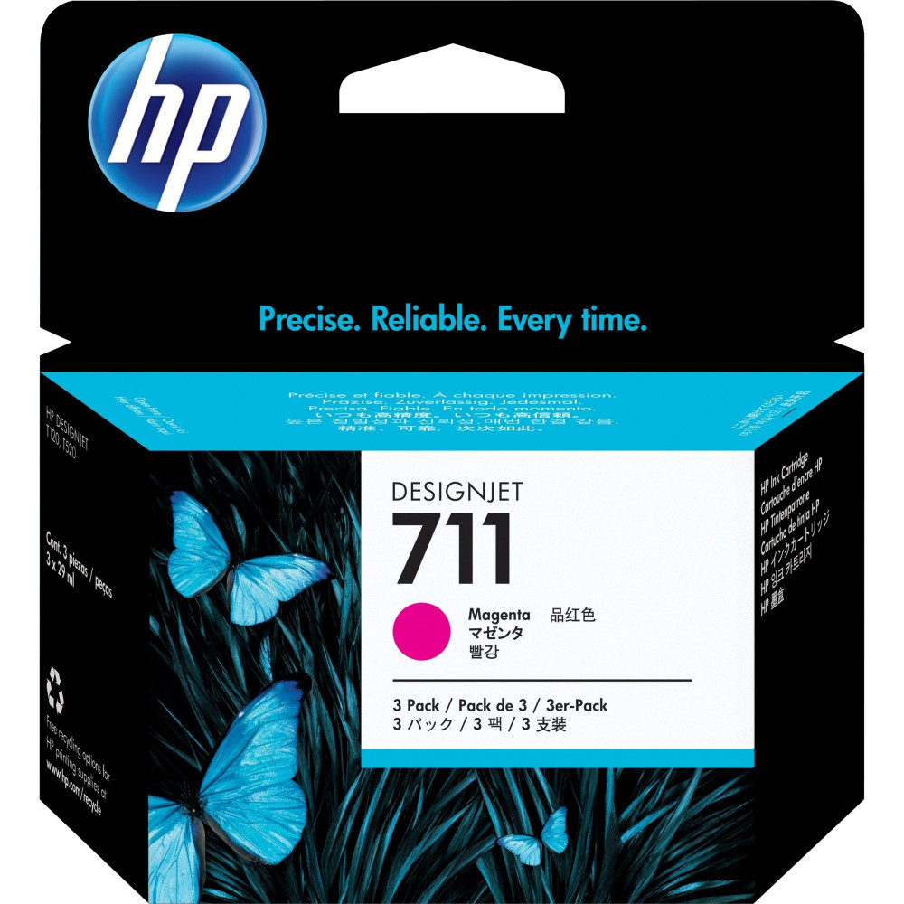 HP Confezione da 3 cartucce di inchiostro magenta DesignJet 711, 29 ml