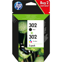 HP Confezione da 2 cartucce d'inchiostro nero/tricromia originali 302