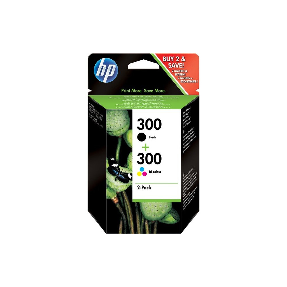 HP Confezione da 2 cartucce originali di inchiostro nero/tricromia 300