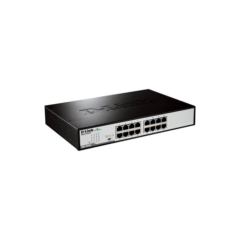 D-Link DGS-1016D/E switch di rete Non gestito Nero, Metallico, Interruttore