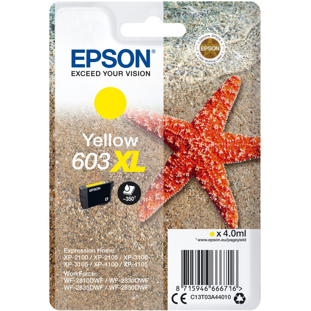 Epson Singlepack Yellow 603XL Ink, Inchiostro