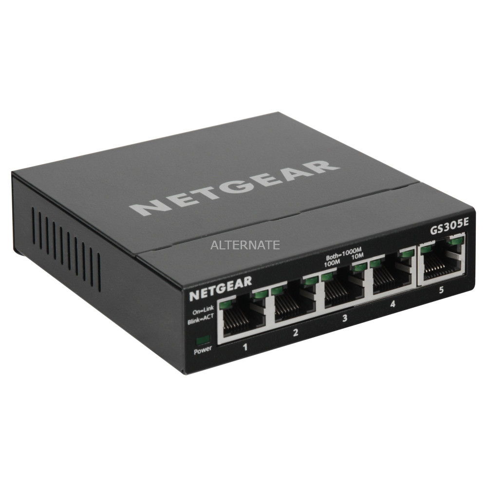 Netgear GS305E Gestito Gigabit Ethernet (10/100/1000) Nero, Interruttore