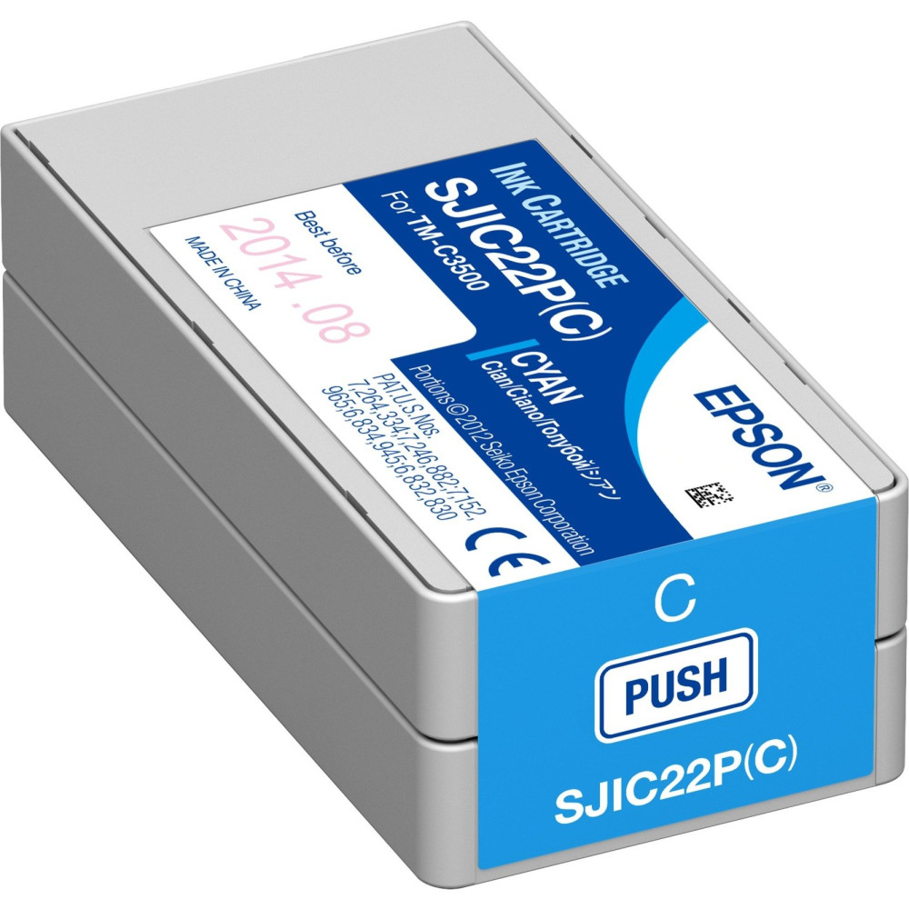 Epson SJIC22P(C): Ink cartridge for ColorWorks C3500 (Cyan), Inchiostro
