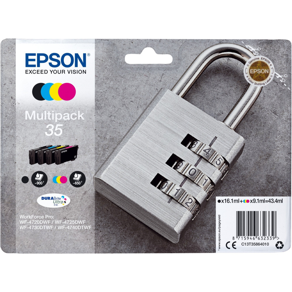 Epson Padlock Multipack 4-colours 35 DURABrite Ultra Ink, Inchiostro