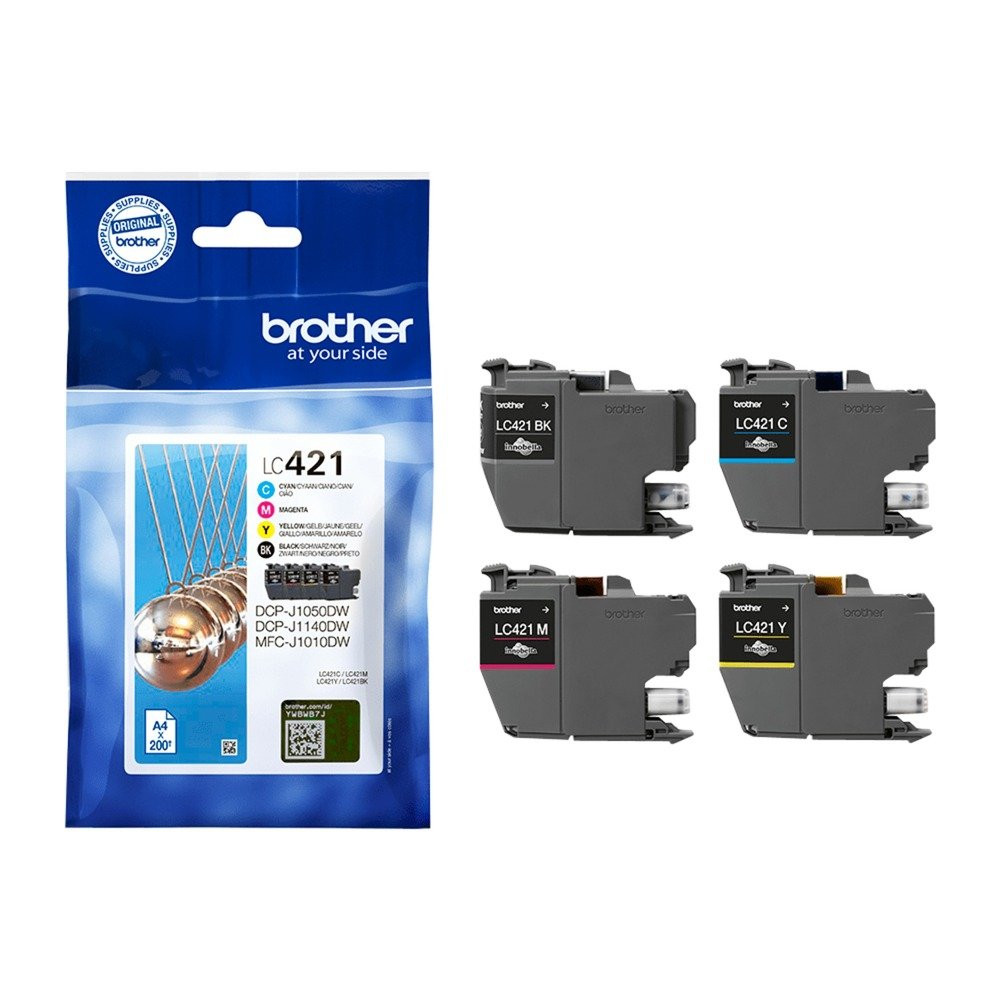 Brother LC421VALDR cartuccia d'inchiostro 4 pz Originale Nero, Ciano, Magenta, Giallo