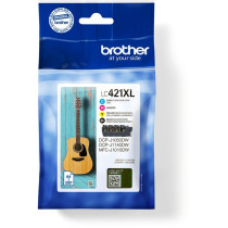 Brother LC421XLVAL cartuccia d'inchiostro 1 pz Originale Nero, Ciano, Magenta, Giallo