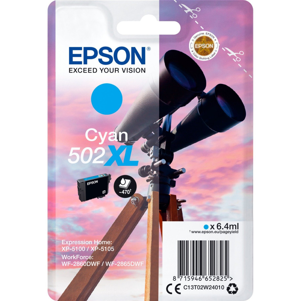 Epson Singlepack Cyan 502XL Ink, Inchiostro