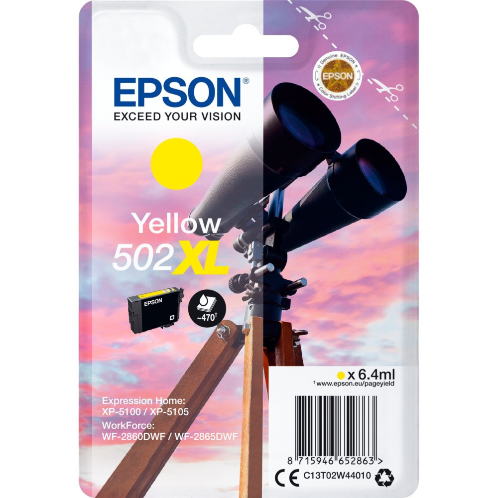 Epson Singlepack Yellow 502XL Ink, Inchiostro