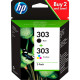 HP Confezione da 2 cartucce di inchiostro nero/in tricromia originali 303