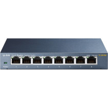 TP-Link TL-SG108 Non gestito Gigabit Ethernet (10/100/1000) Nero, Interruttore