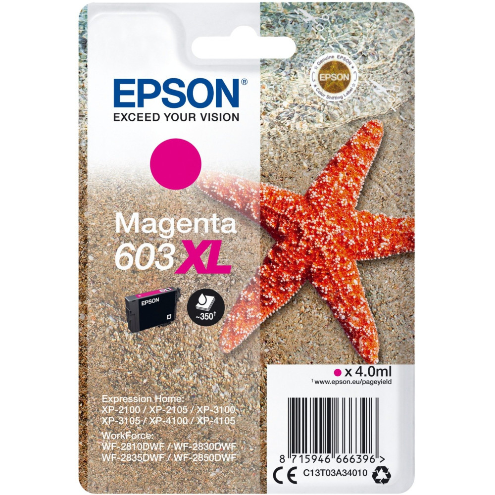 Epson Singlepack Magenta 603XL Ink, Inchiostro