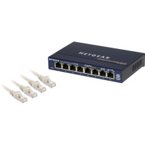 Netgear GS108GE switch di rete Non gestito Gigabit Ethernet (10/100/1000) Blu, Interruttore