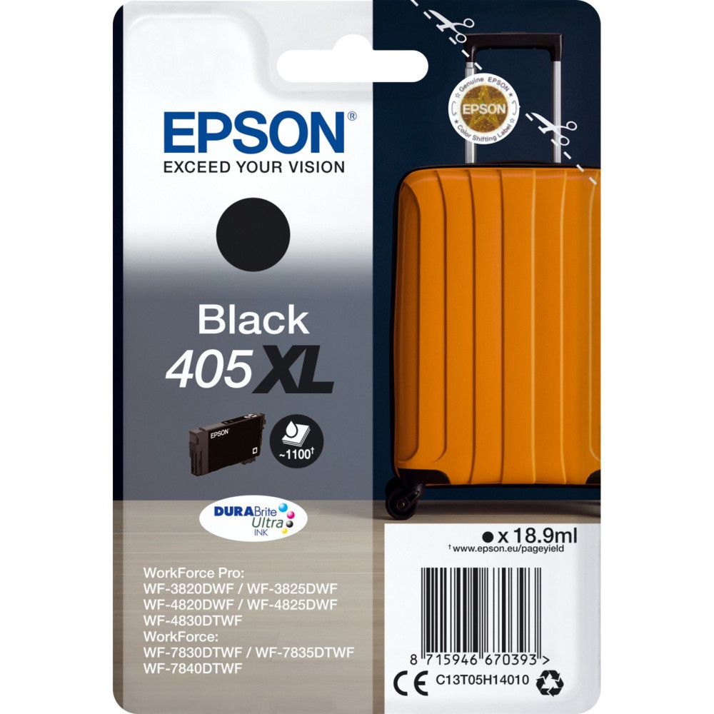 Epson Singlepack Black 405XL DURABrite Ultra Ink, Inchiostro