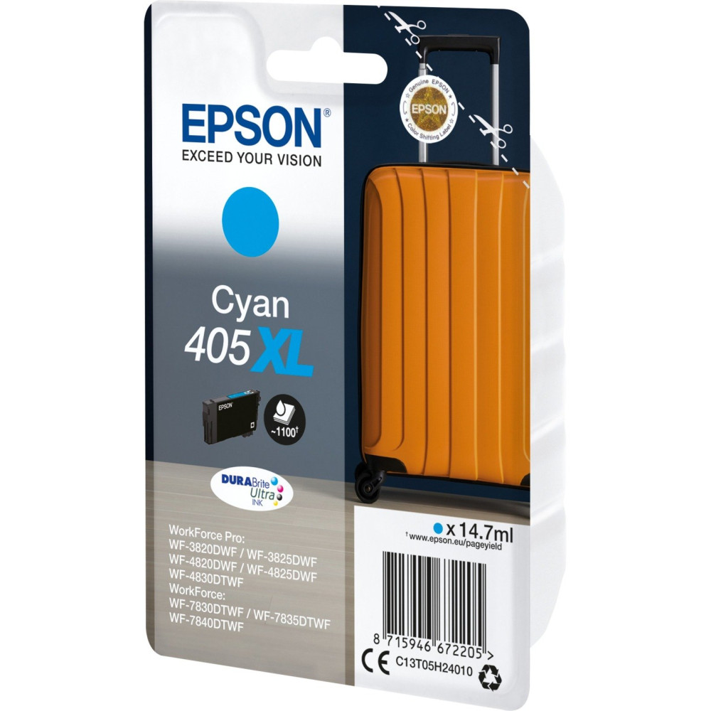 Epson Singlepack Cyan 405XL DURABrite Ultra Ink, Inchiostro