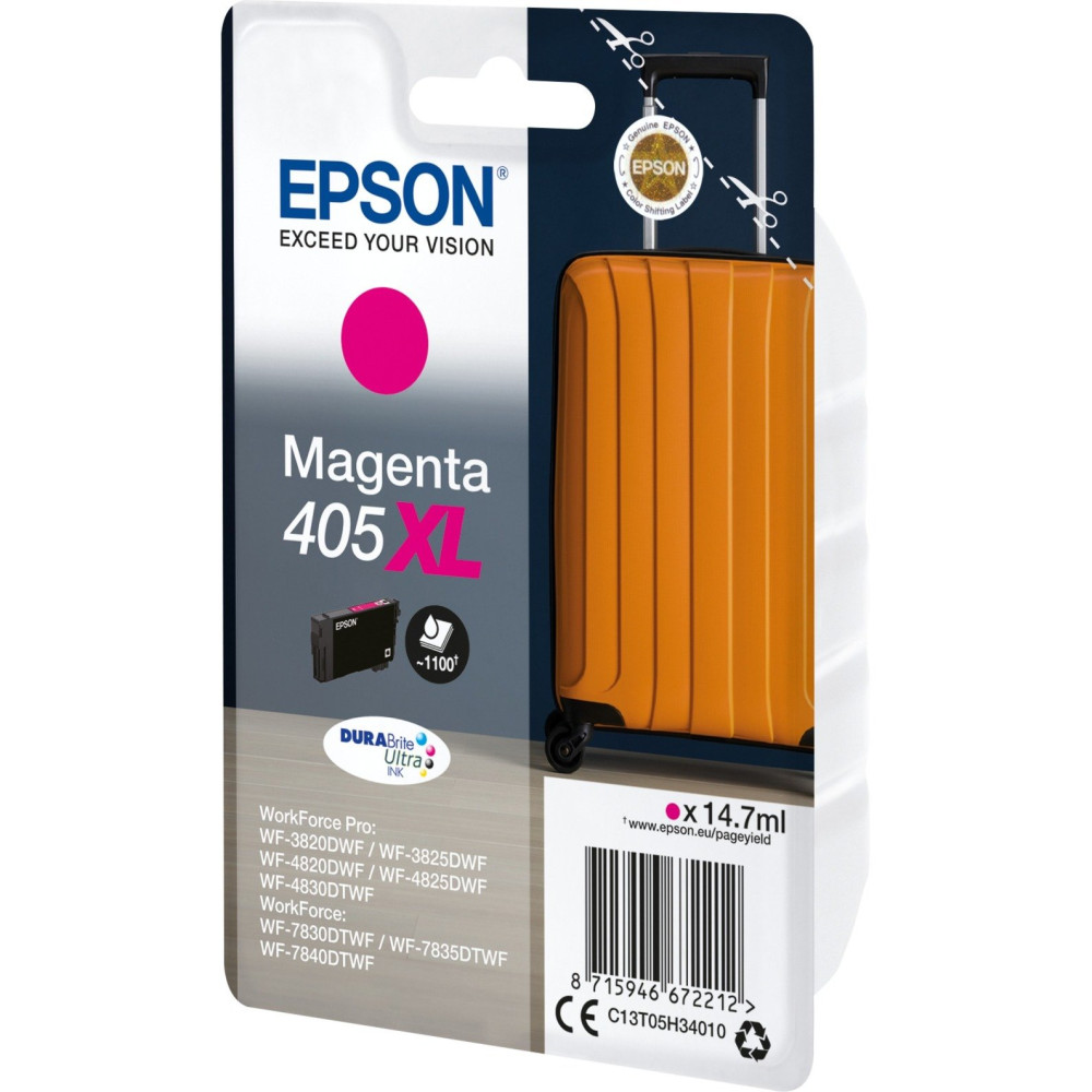 Epson Singlepack Magenta 405XL DURABrite Ultra Ink, Inchiostro
